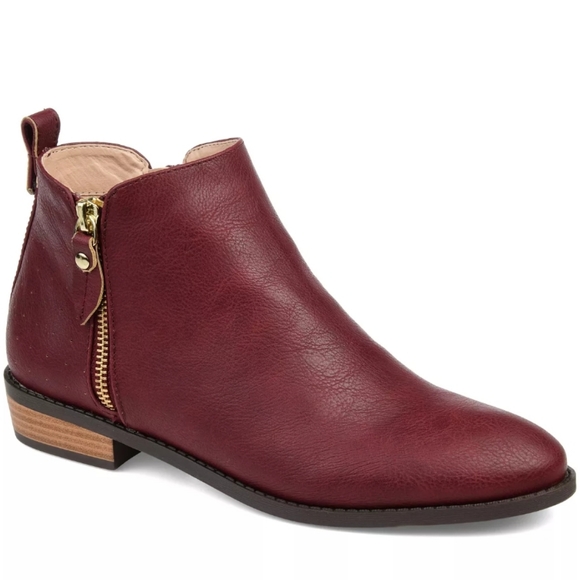Journee Collection Shoes - Journee Collection Ellis Ankle Bootie Wine -8